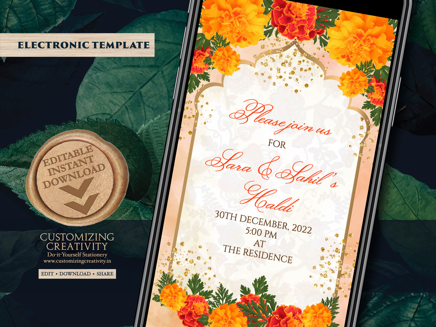 Pithi invitations as Gaye Holud card, Haldi invitations & Haldi invite card, Haldi cards as Pithi invites, Holud invites as Maiyan invites