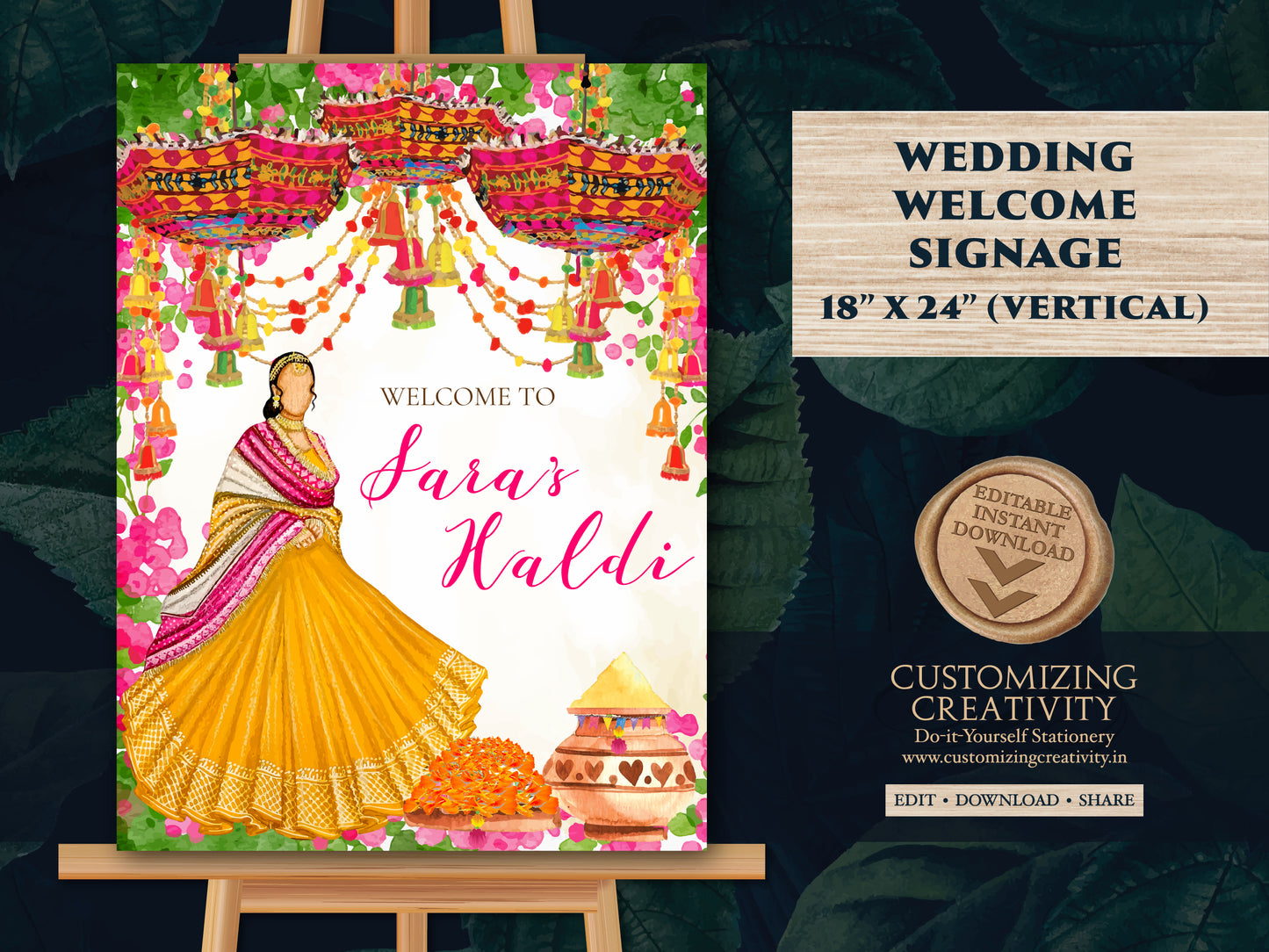 Haldi Welcome signs & Haldi decoration, Haldi Signs as Haldi decor, Welcome sign for Haldi as Pellikuthuru Sign, Welcome to Pithi signages