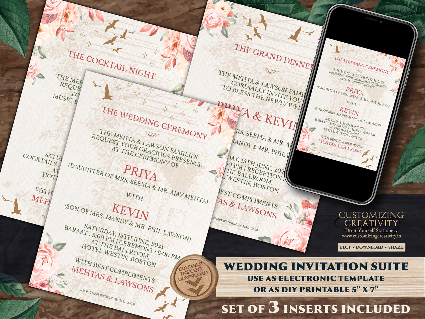 Anand Karaj Invites & Sikh Wedding cards, Anand Karaj Wedding invites electronic Sikh, Sikh Invitations digital as Indian Wedding cards Sikh