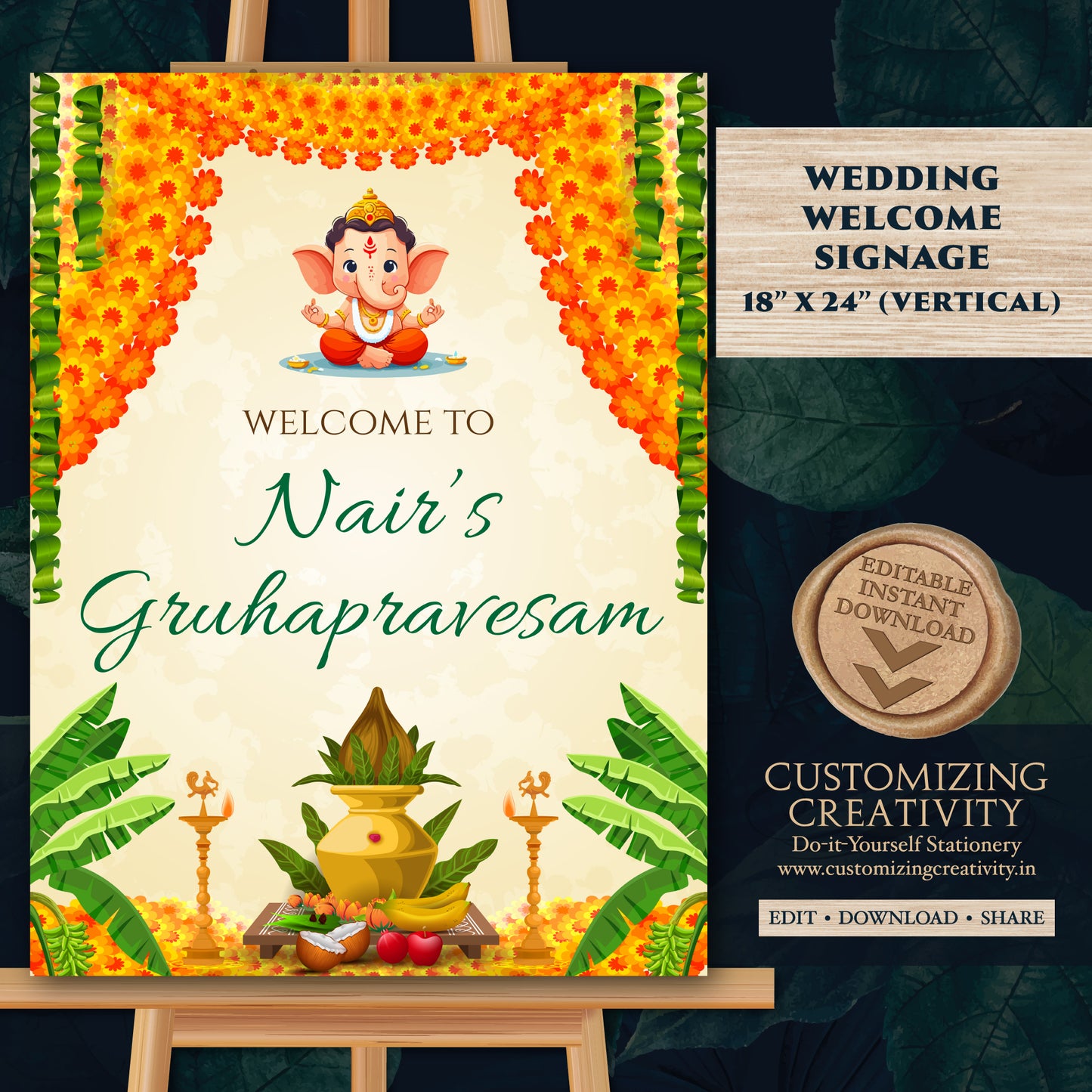 Indian Housewarming welcome signs Gruhapravesham signs, Grihapravesh Welcome signs & Indian Housewarming sign, Gruhapravesam Welcome sign