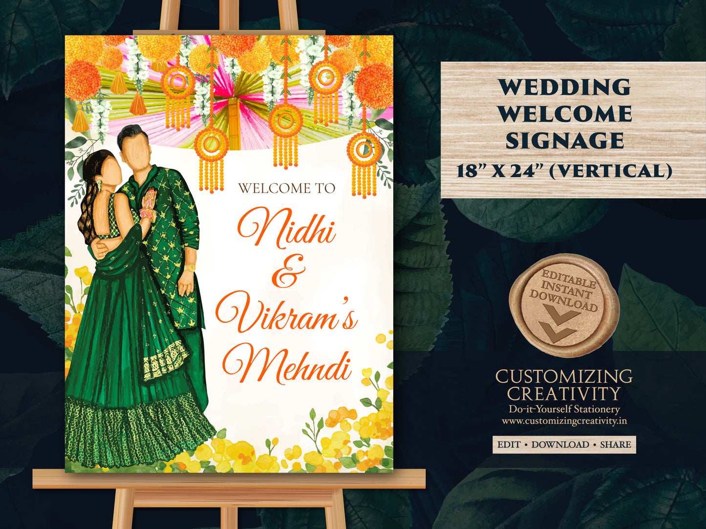 Mehndi Welcome signs & Mehndi signs, Mehendi welcome sign as Mehendi signs, Mendhi Welcome sign as Mehndi decor, Mendhi sign as Mendhi decor