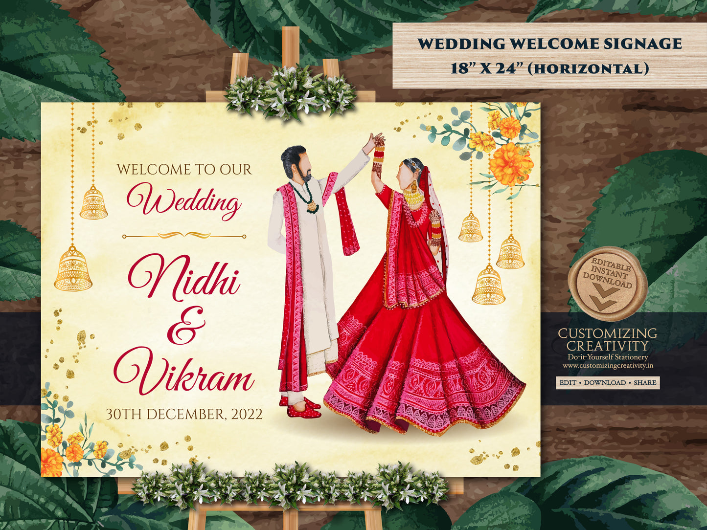 Phera Welcome Sign as Indian Wedding Welcome Board, Hindu Welcome Signage, Indian Wedding Ceremony sign Punjabi, Hindu Wedding Indian couple