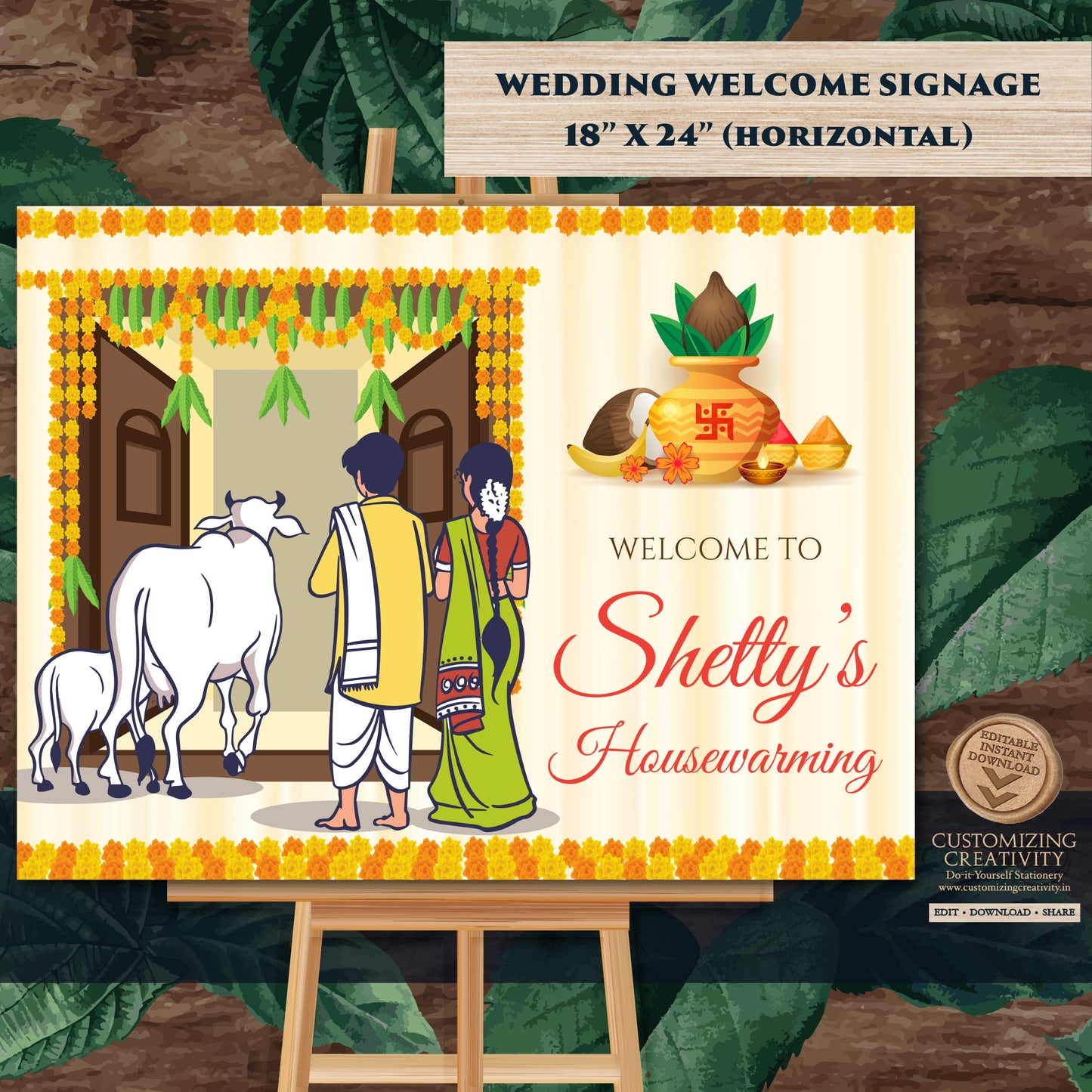 Indian Housewarming welcome sign Gruhapravesham sign, Grihapravesh welcome sign as Indian housewarming welcome board as Housewarming poster