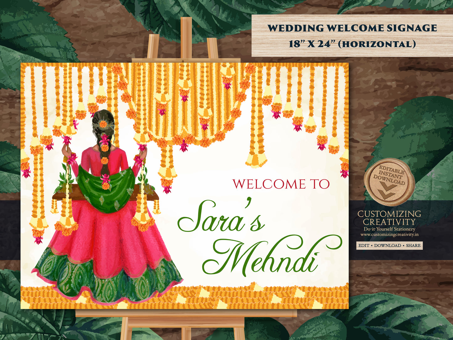 Mehndi Signs as Mehndi Welcome signs, Mehndi poster as Mehndi Decor Signs, Mendhi decoration & Mehendi decor, Mendhi decor sign Mendhi sign