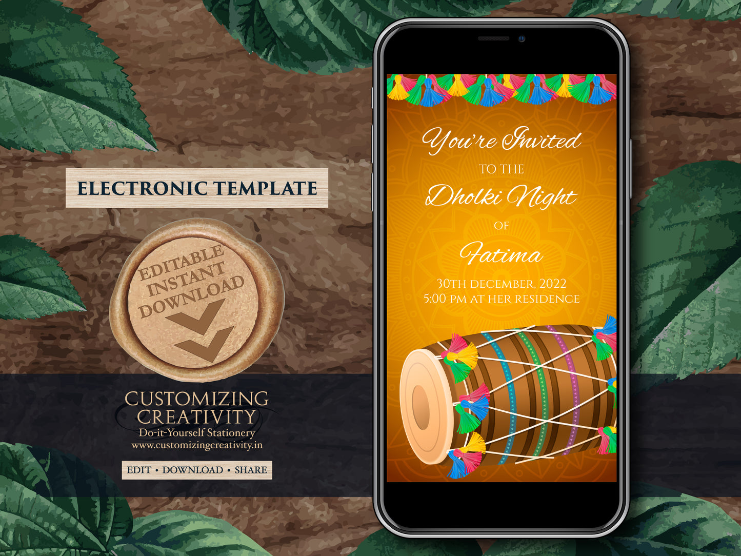 Dholak night invitations Muslim, Pakistani Dholak invite electronic as Muslim Dholki invitations, Dholak invitation & Dholki Invites Digital
