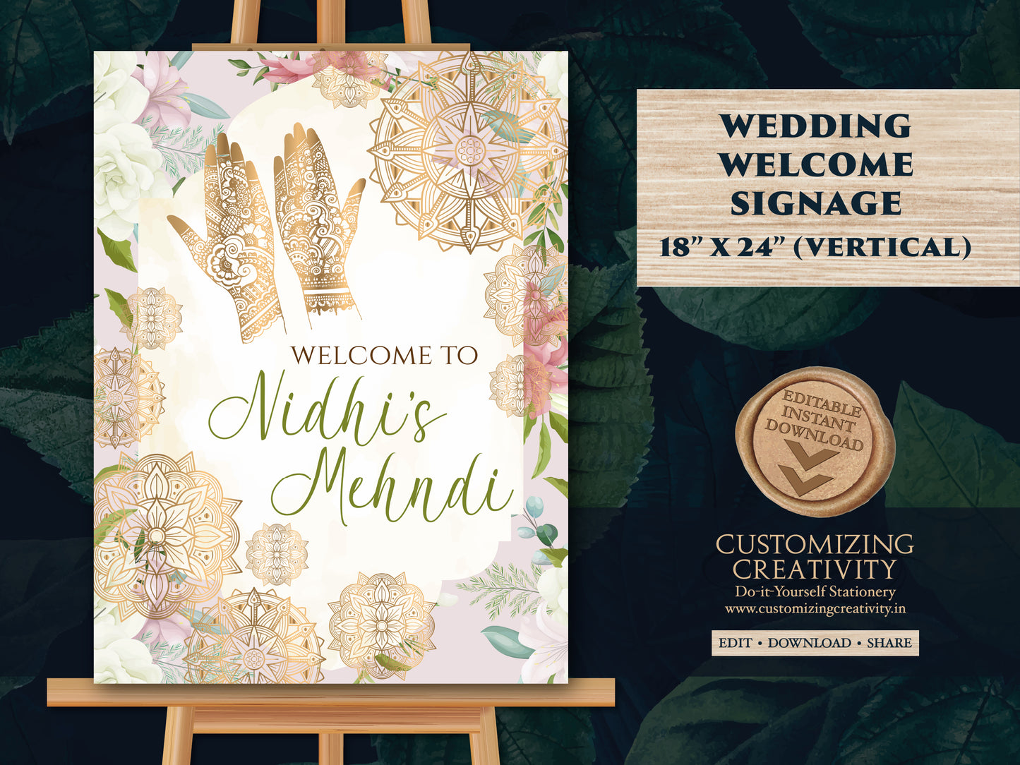Mehndi Decor Signs as Mehndi poster, Mehendi decor sign as Mehendi signs, Mendhi Welcome signs, Mehndi Welcome signs & Mendhi decor sign