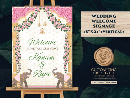 Indian Wedding signs & Hindu Wedding signs Indian, Indian Wedding welcome sign Hindu as Indian Wedding decor, Hindu wedding welcome Indian