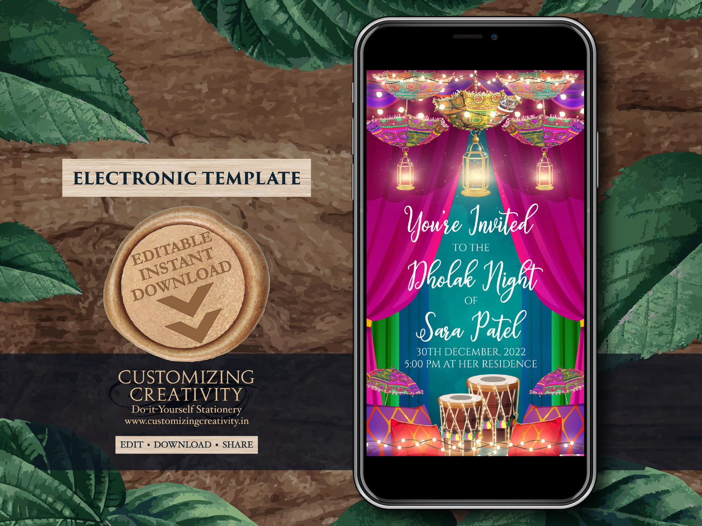 Dholki invitations as Dholki invites, Dholak invitation & Dholak Invite Digital as Dholak night invitations, Pakistani Dholki invite Digital