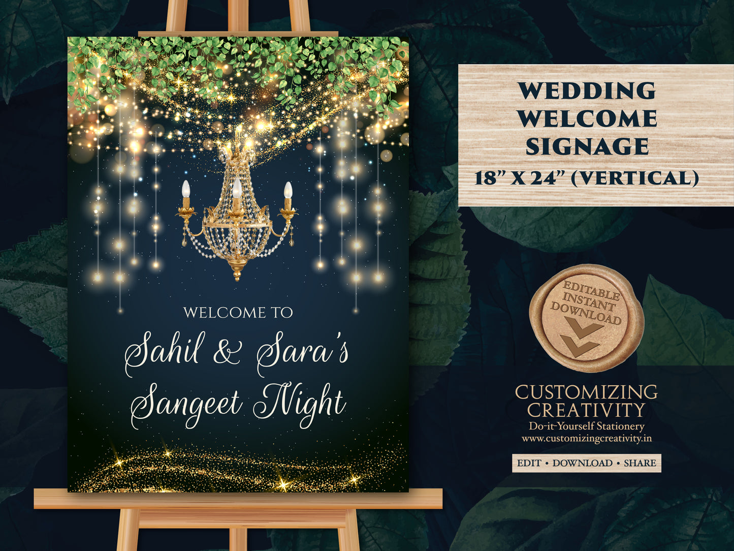Sangeet Welcome Sign & Sangeet Decor, Sangeet Sign as Indian Wedding Poster Sangeet Night Sign, Sangeet Welcome board as Indian Wedding Sign