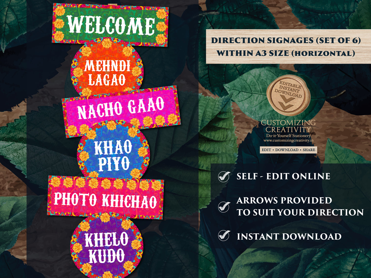 Mehendi decor signs as Indian wedding decor, Mehndi decor & Mehndi Signs, Mehndi Welcome signs as Dholki decor, Haldi decor as Sangeet decor