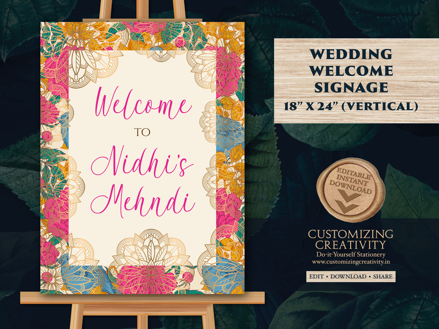 Mendhi Welcome signs, Mehendi decor sign as Mehendi signs, Mehndi Welcome signs & Mendhi decor sign, Mehndi Decor Signs as Mehndi poster