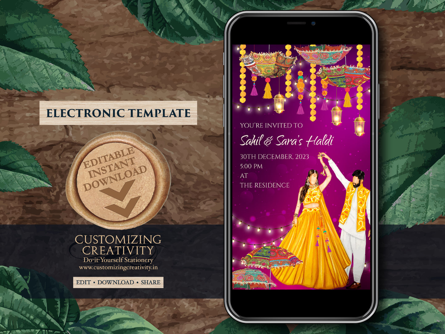 Haldi cards as Pithi invitations, Haldi invitations & Pithi Invites, Holud invite as Pithi cards, Holud invitations as Digital Haldi invite
