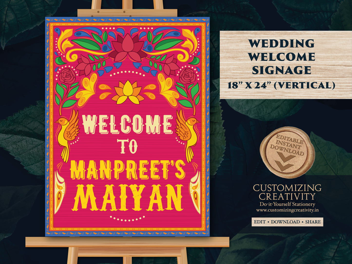 Maiyan Signs as Bollywood Night Sign Welcome, Maiyaan Welcome signs as Truck Indian sign, Maiyyan signs as Punjabi Welcome sign decor Indian
