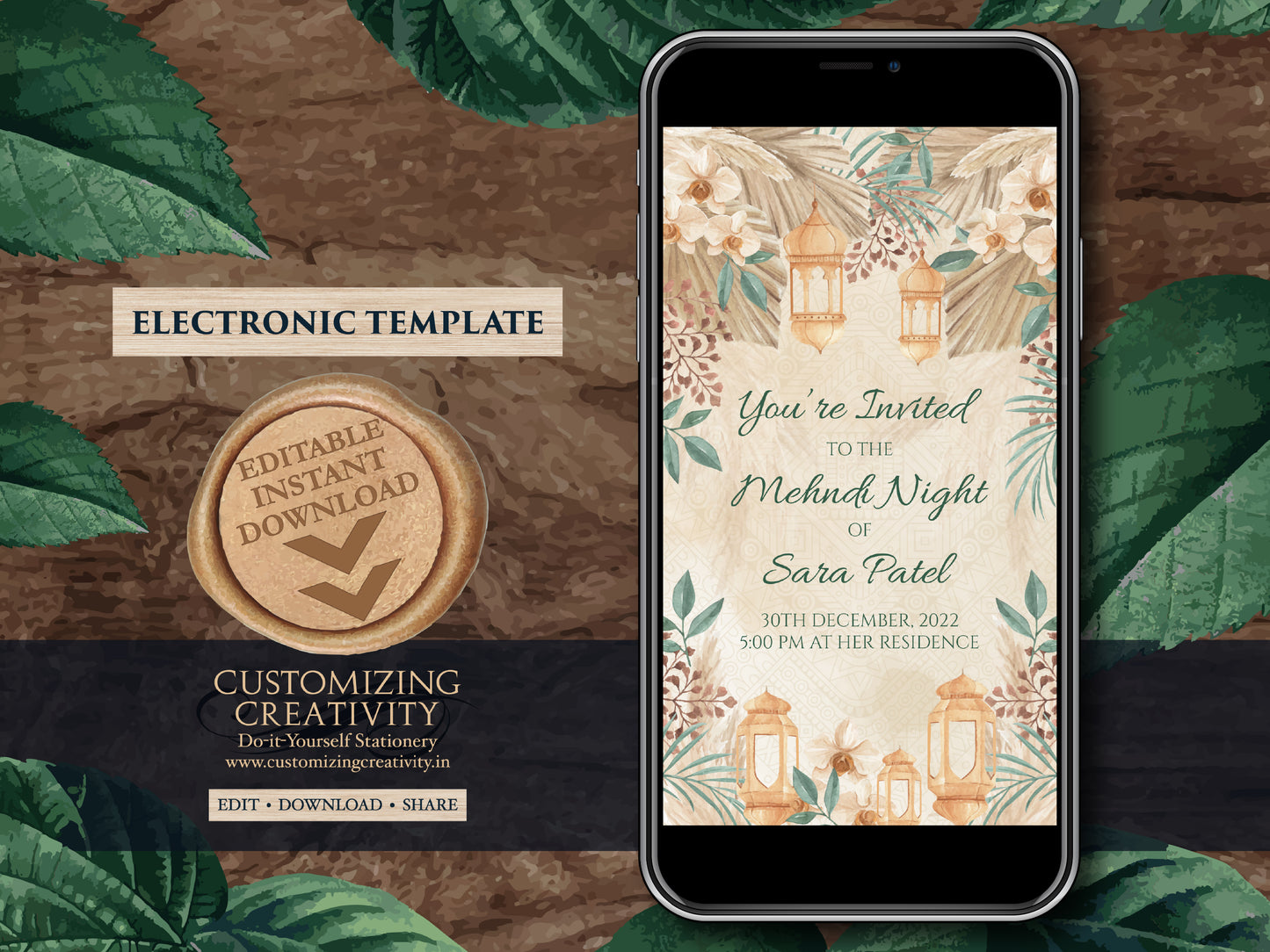 Mendhi invites as Mendhi invitations, Dholki invites as Dholki invitations, Muslim invitations, Digital Mehendi invites & Mehndi invitations