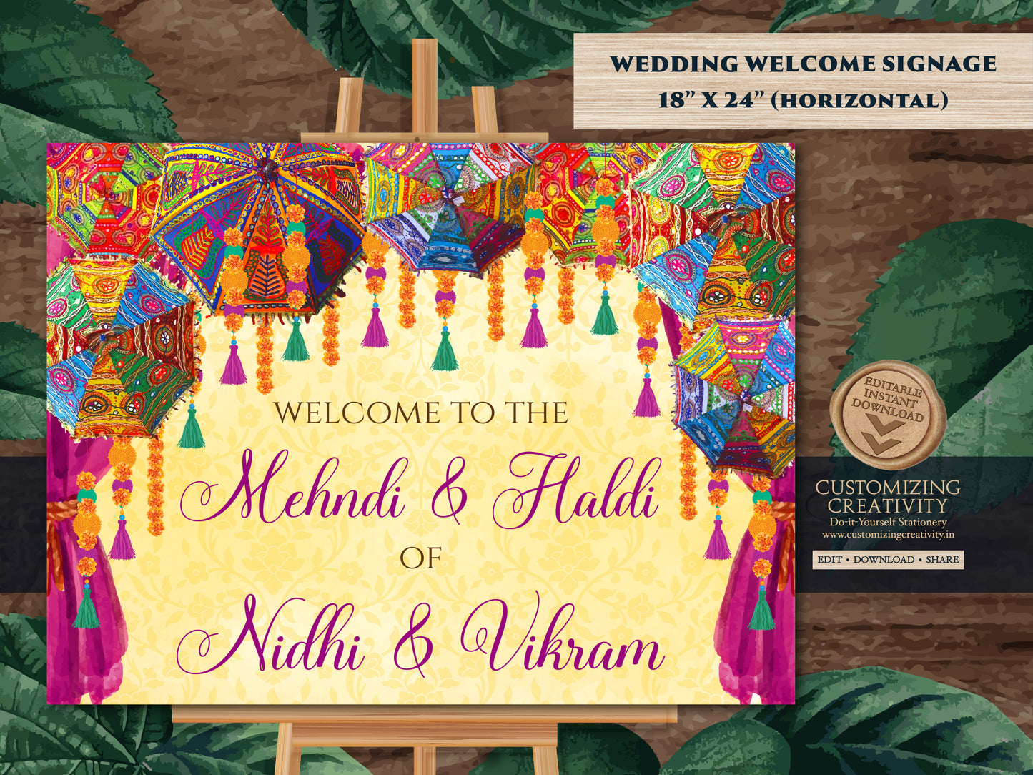 Mehndi Welcome signs & Mendhi decor sign Umbrella, Mehndi Signs as Mehndi poster, Mendhi Umbrella Desi decor as Mehendi signs, Mendhi signs