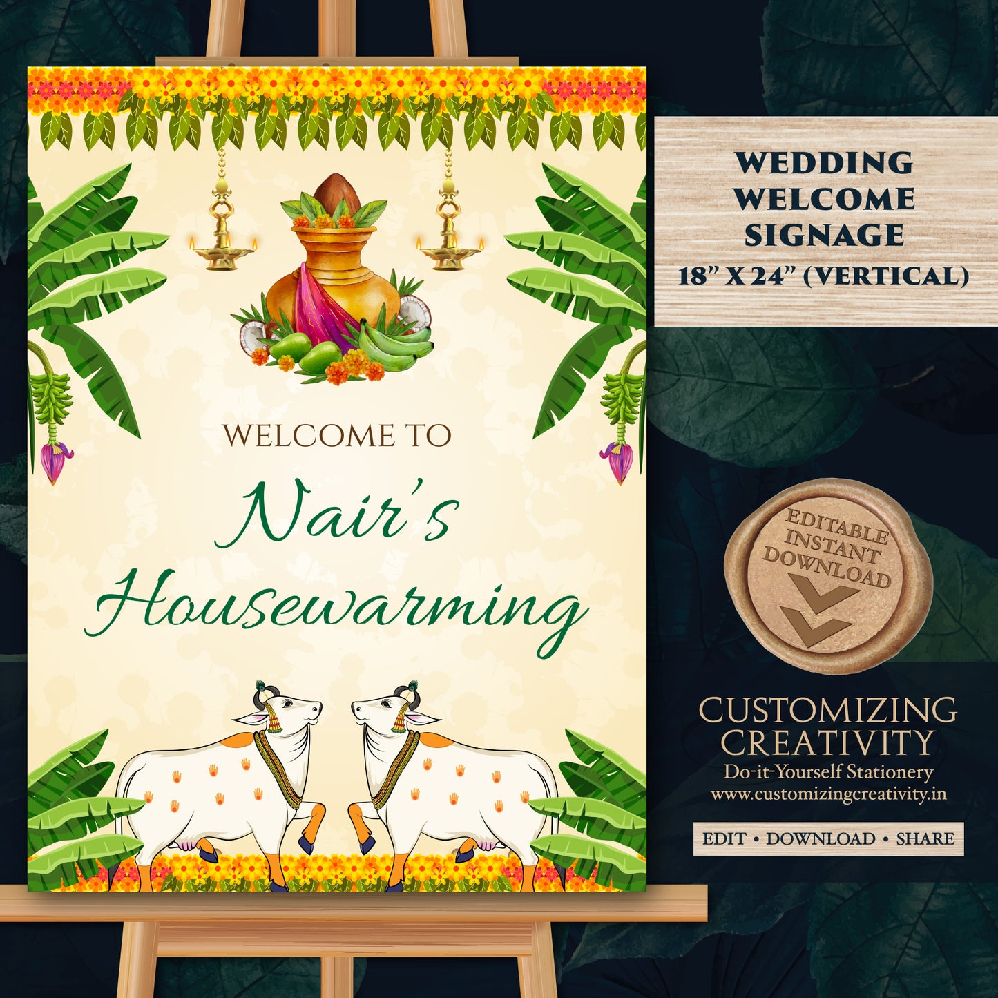 Indian Housewarming signs Grihapravesh Welcome sign as Indian Housewarming welcome sign, Gruhapravesham Welcome sign & Gruhapravesam signs
