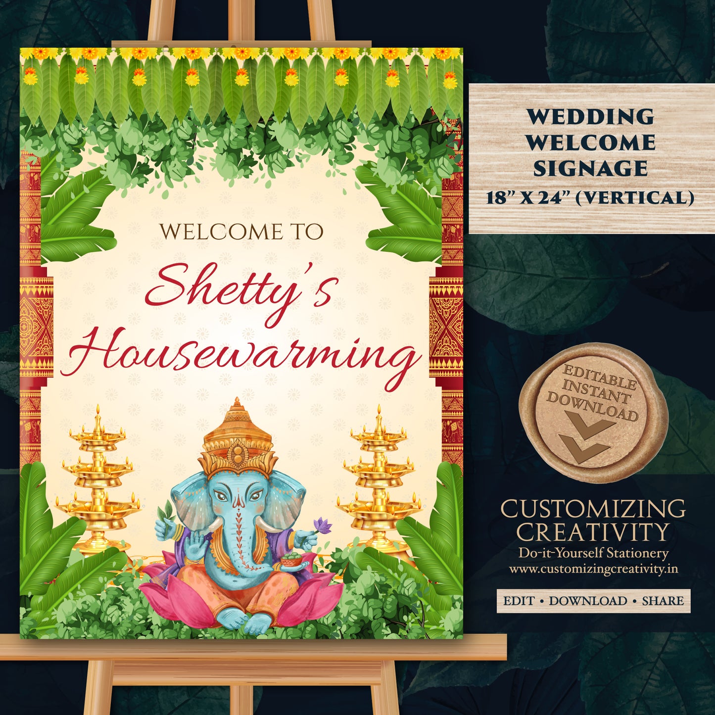 Indian Housewarming signs Gruhapravesam welcome signs, Grihapravesh sign as Indian Housewarming welcome sign & Gruhapravesham Welcome sign