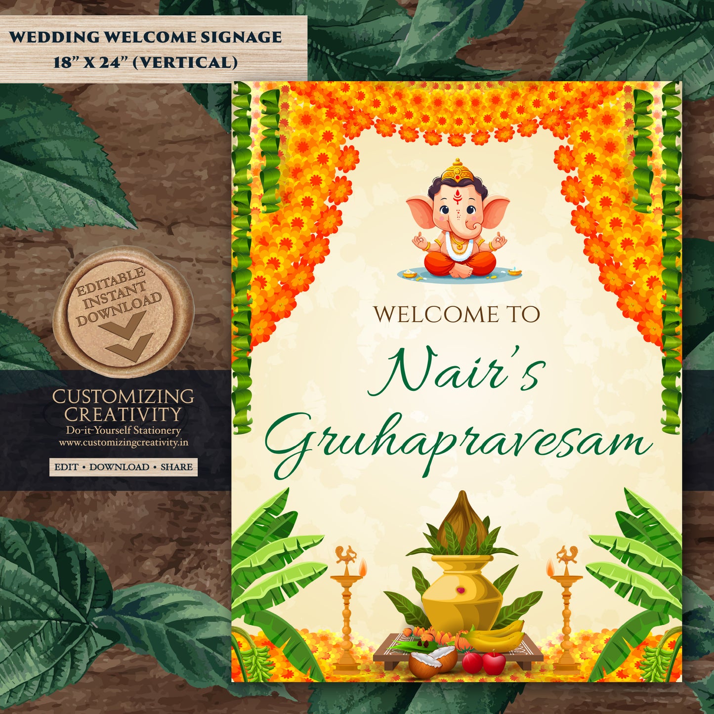 Indian Housewarming welcome signs Gruhapravesham signs, Grihapravesh Welcome signs & Indian Housewarming sign, Gruhapravesam Welcome sign