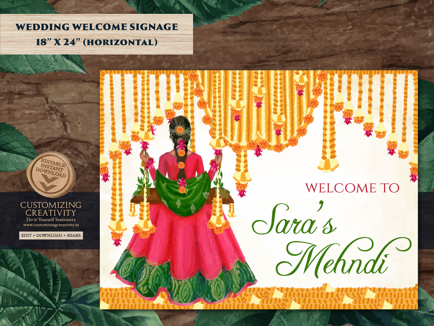 Mehndi Signs as Mehndi Welcome signs, Mehndi poster as Mehndi Decor Signs, Mendhi decoration & Mehendi decor, Mendhi decor sign Mendhi sign