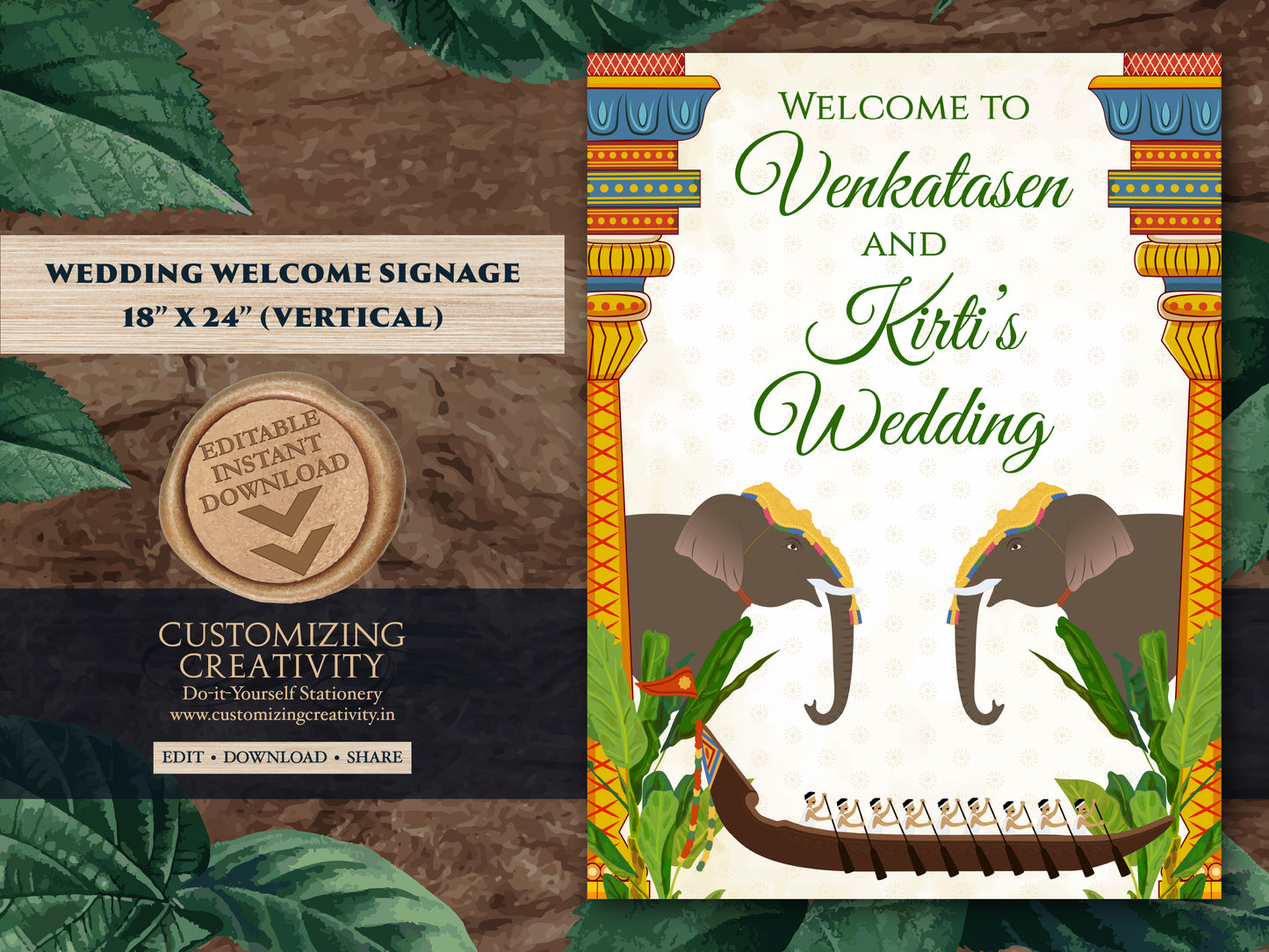 Welcome South Indian signs as Welcome Telugu Wedding signs, South Indian Wedding Signs as Kalyanam Welcome signs, Indian Welcome Telugu sign