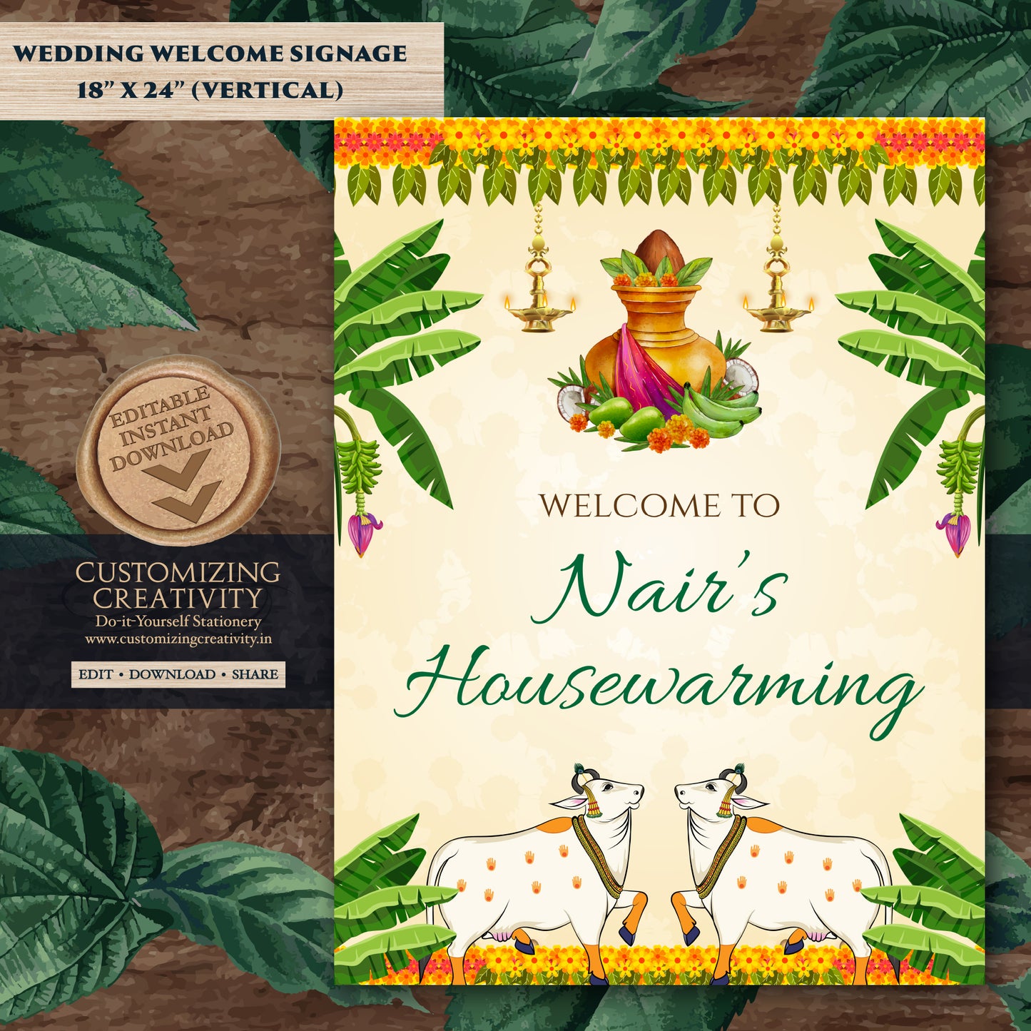 Indian Housewarming signs Grihapravesh Welcome sign as Indian Housewarming welcome sign, Gruhapravesham Welcome sign & Gruhapravesam signs