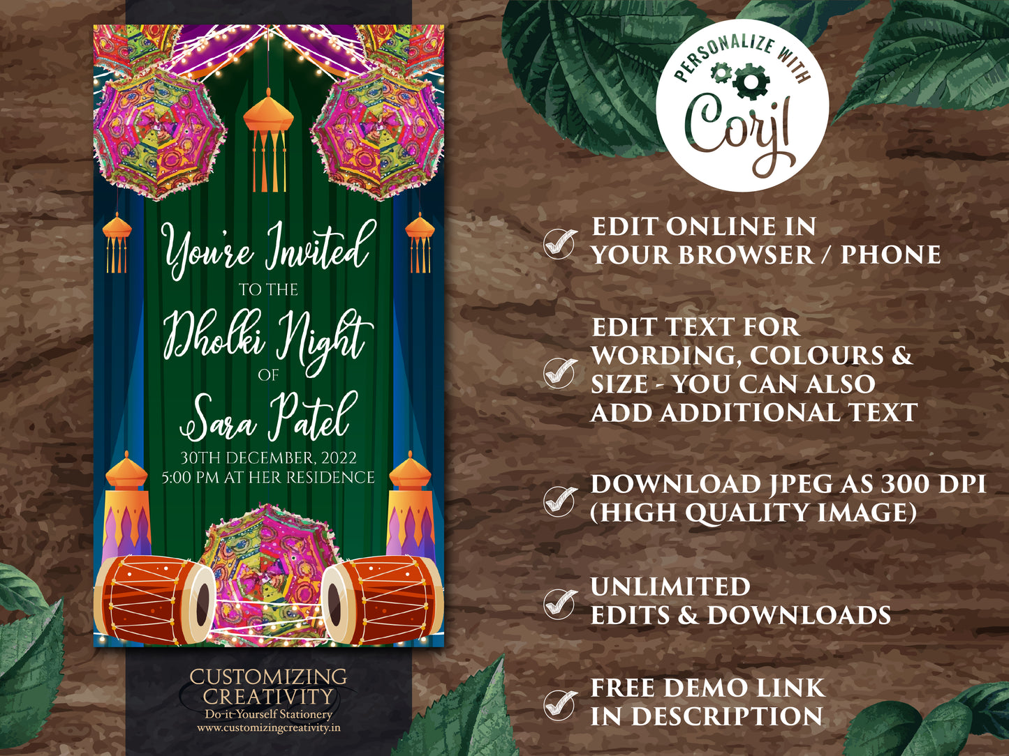 Dholak invitation & Dholak Invite Digital as Dholak night invitations, Dholki invitations as Dholki invites, Pakistani Dholki invite Digital