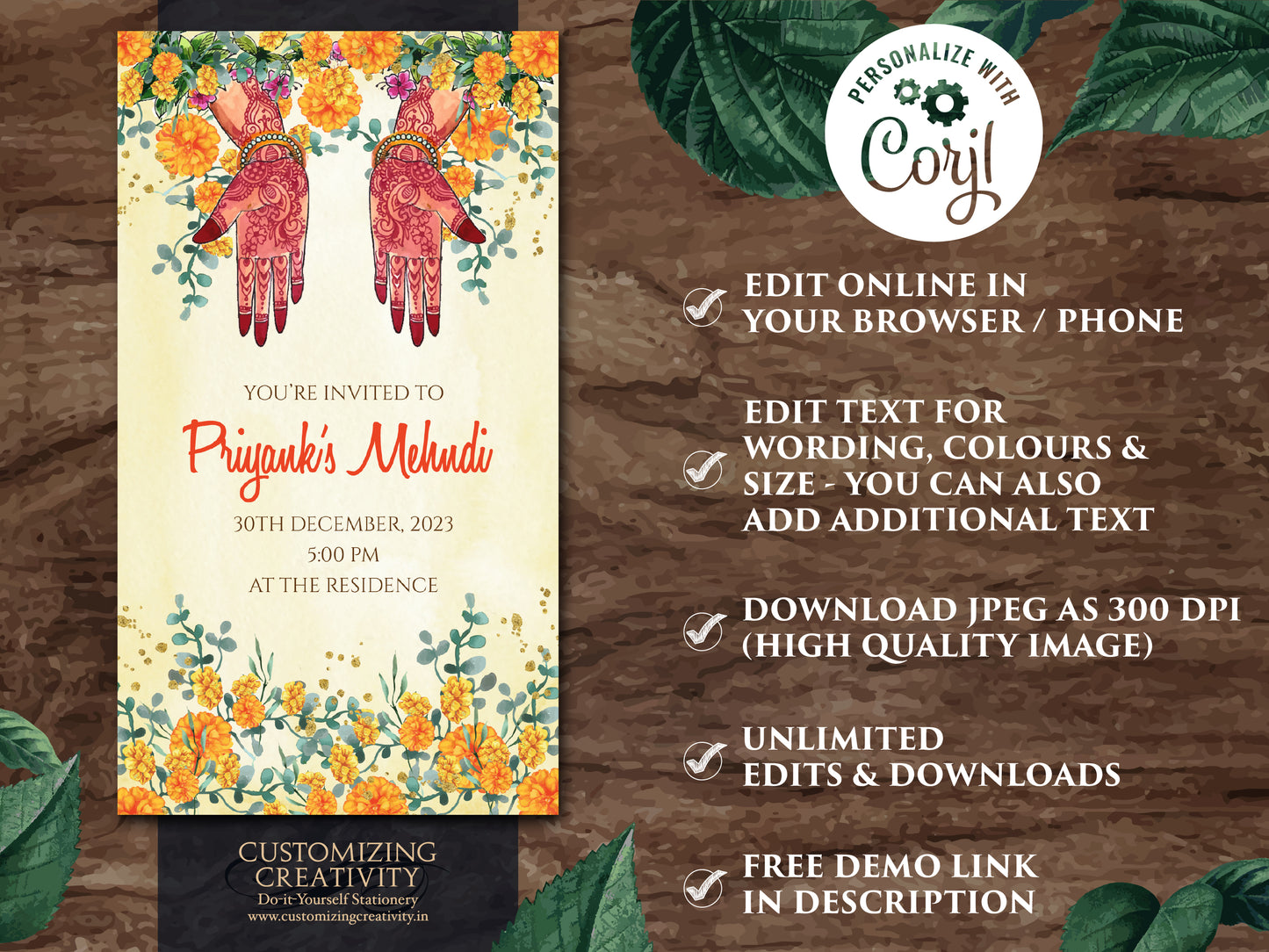 Mehndi invitations as Mendhi invites, Mendhi Night invites as Mehendi invites, Digital Mehndi invites & Mehndi Invites, Mehendi invitations