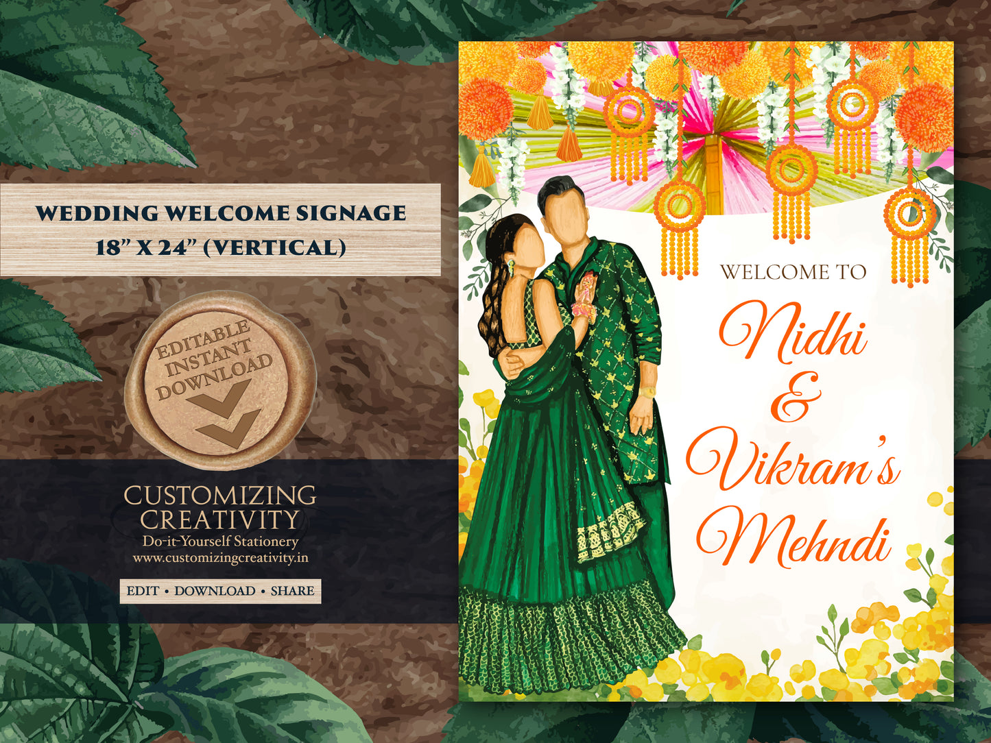 Mehndi Welcome signs & Mehndi signs, Mehendi welcome sign as Mehendi signs, Mendhi Welcome sign as Mehndi decor, Mendhi sign as Mendhi decor