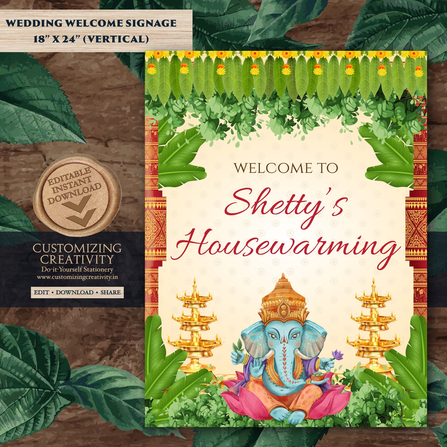 Indian Housewarming signs Gruhapravesam welcome signs, Grihapravesh sign as Indian Housewarming welcome sign & Gruhapravesham Welcome sign