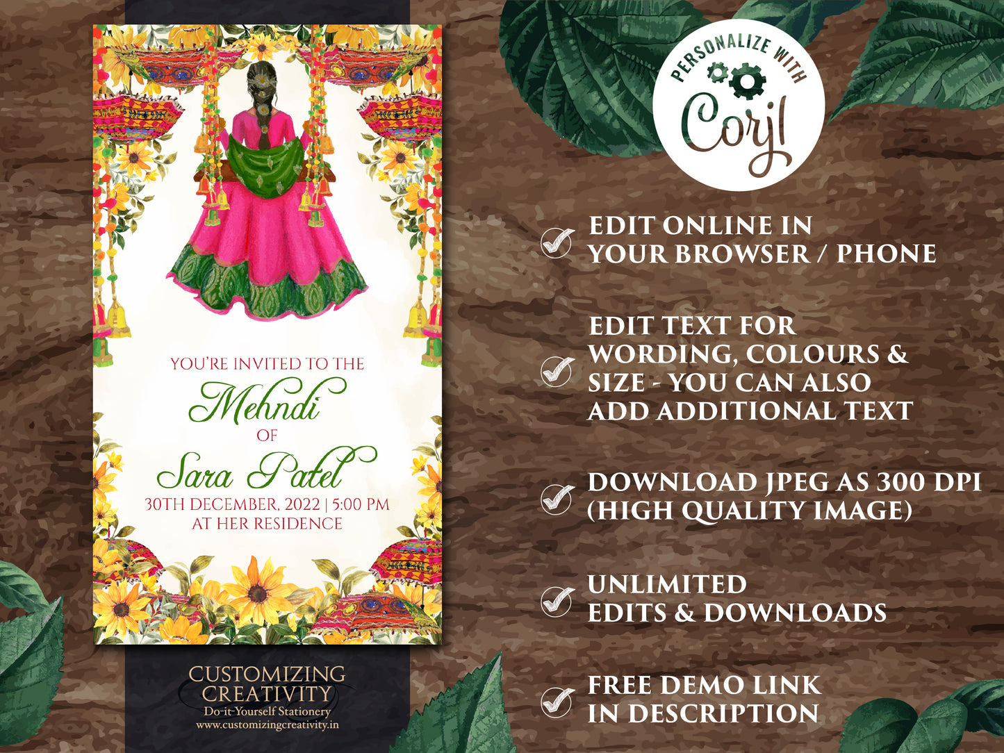 Dholki invitations Mehndi Invites, Mehndi invitations as Mendhi invites, Mendhi Night invites & Digital Mehndi invites, Mehendi invitations
