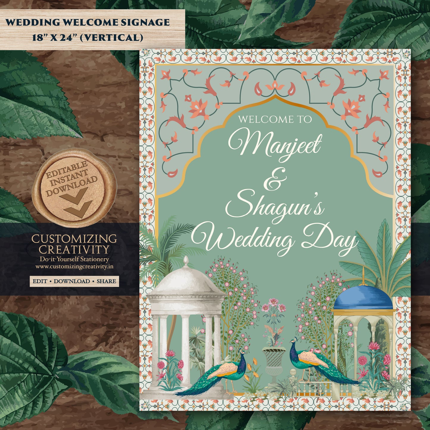 Indian Wedding Welcome sign Hindu Anand Karaj sign, Sikh Wedding sign & Punjabi Wedding Signs, Hindu Wedding Signs as Sikh Welcome signs