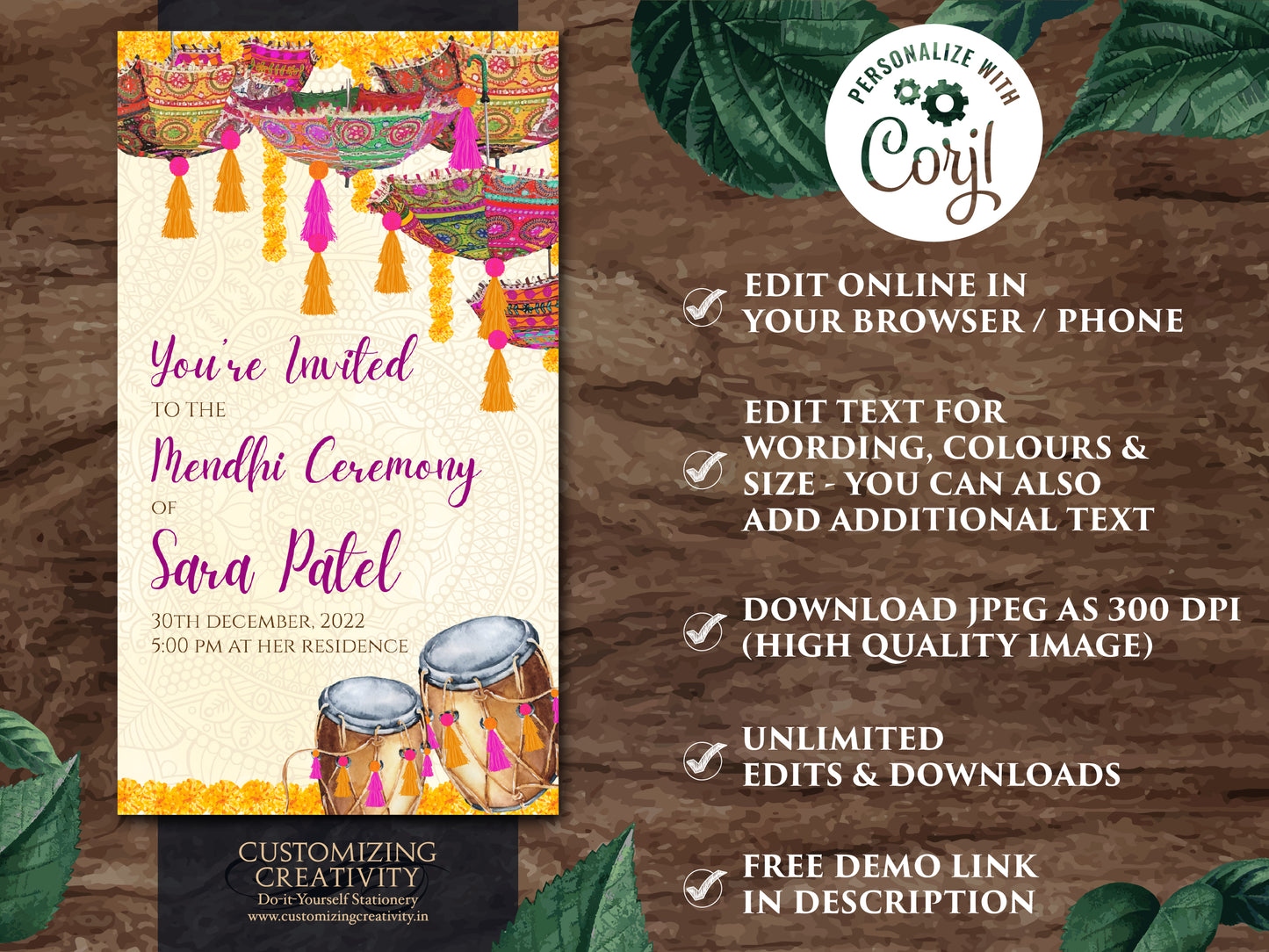 Henna Party invites Mehndi Invites, Mendhi Night invites & Digital Mehndi invites, Mehendi invitations, Mehndi invitations as Mendhi invites