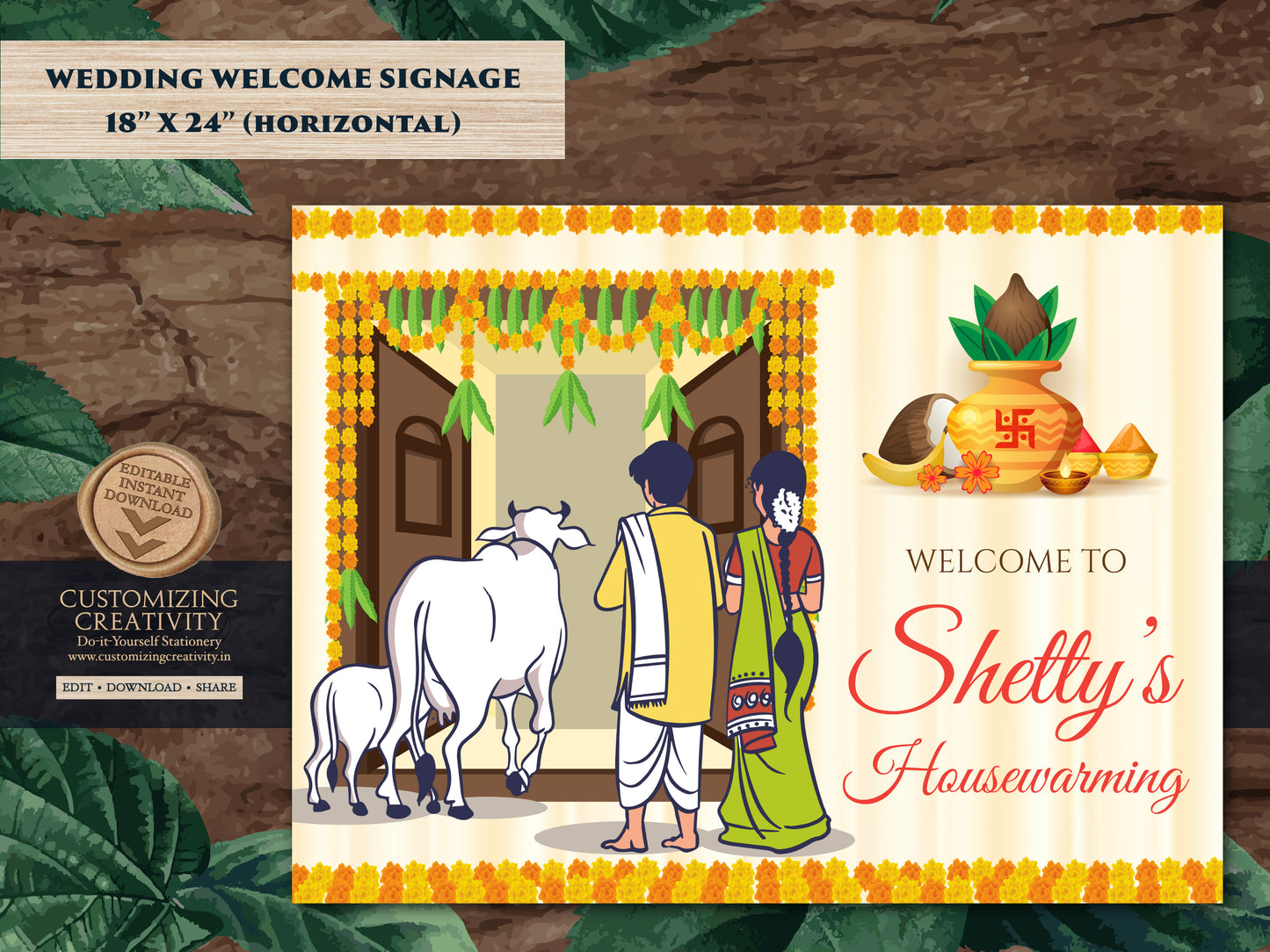 Indian Housewarming welcome sign Gruhapravesham sign, Grihapravesh welcome sign as Indian housewarming welcome board as Housewarming poster