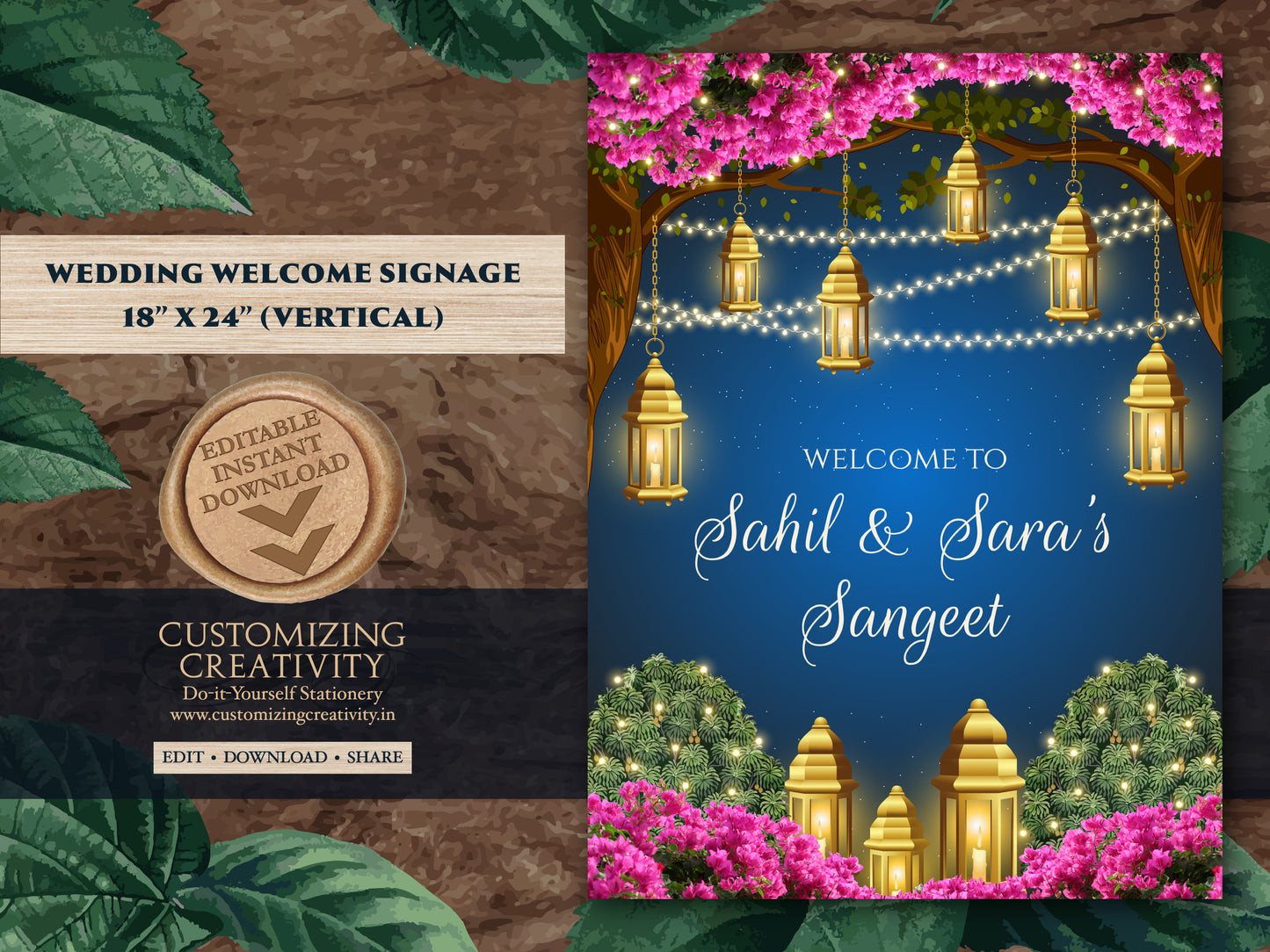 Indian Sangeet Signs as Sangeet Poster, Indian Wedding Sign as Indian Wedding Welcome Sign, Indian Sangeet Welcome Sign & Sangeet Decor sign