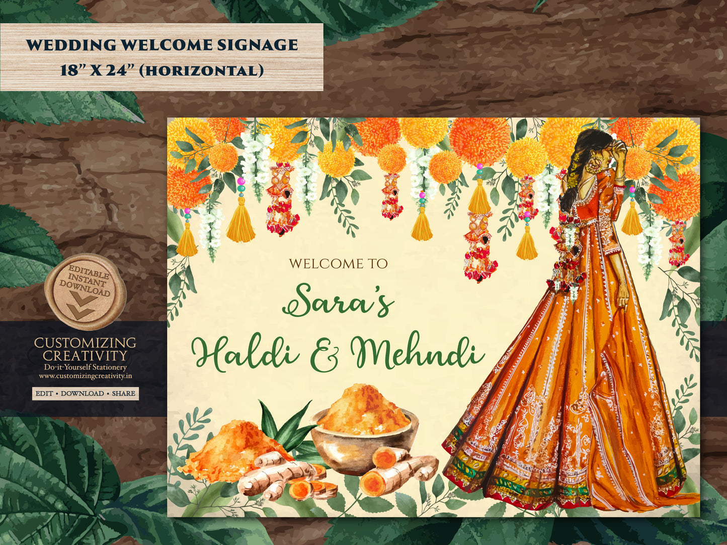 Haldi posters as Welcome to Haldi Sign, Haldi Welcome Signs & Haldi decor signs, Pithi Welcome sign as Wedding Haldi signs, Haldi decoration