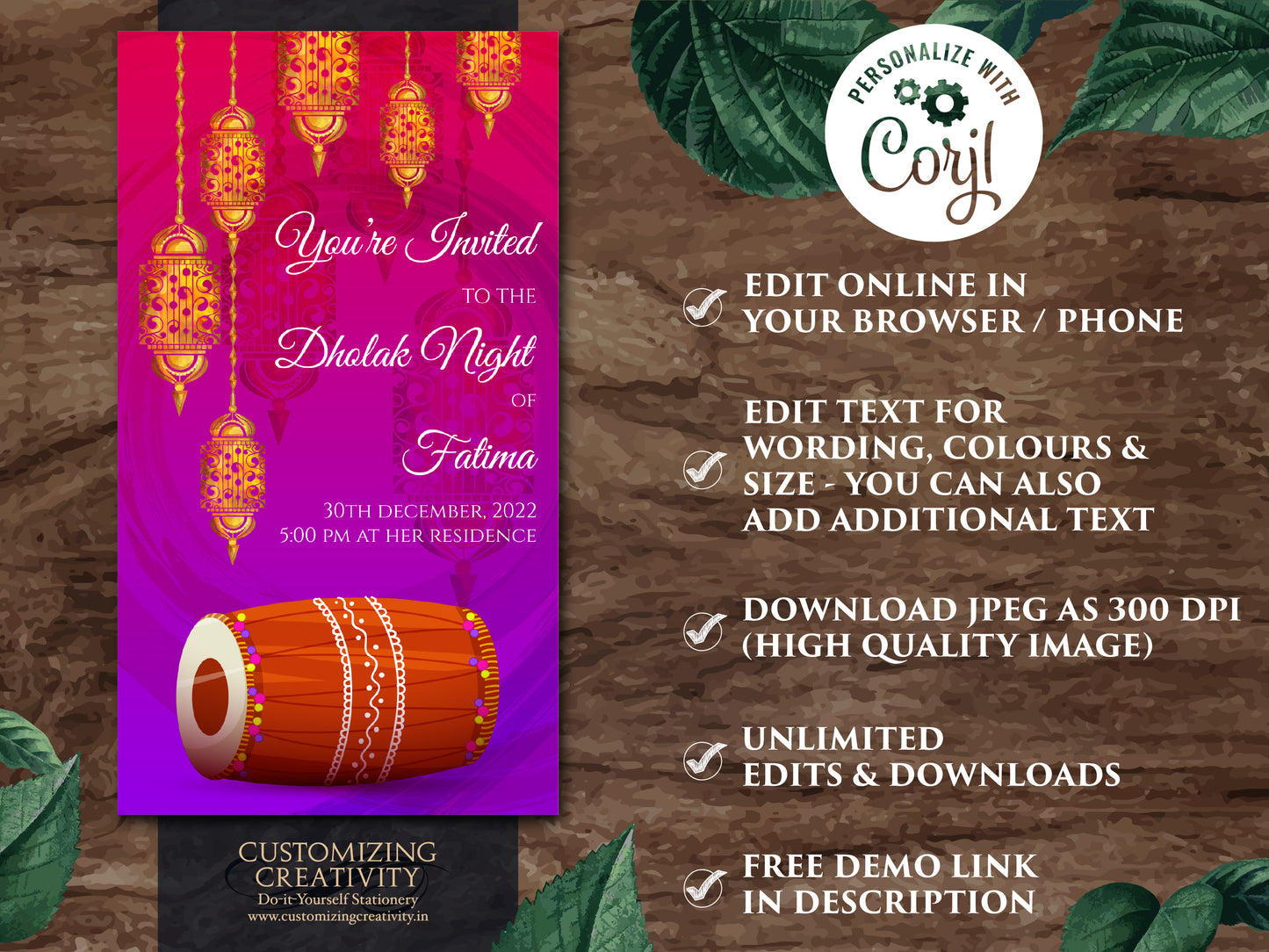 Muslim Dholki invitations, Dholak invitation & Dholki Invites Digital as Dholak night invitations Muslim, Pakistani Dholak invite electronic