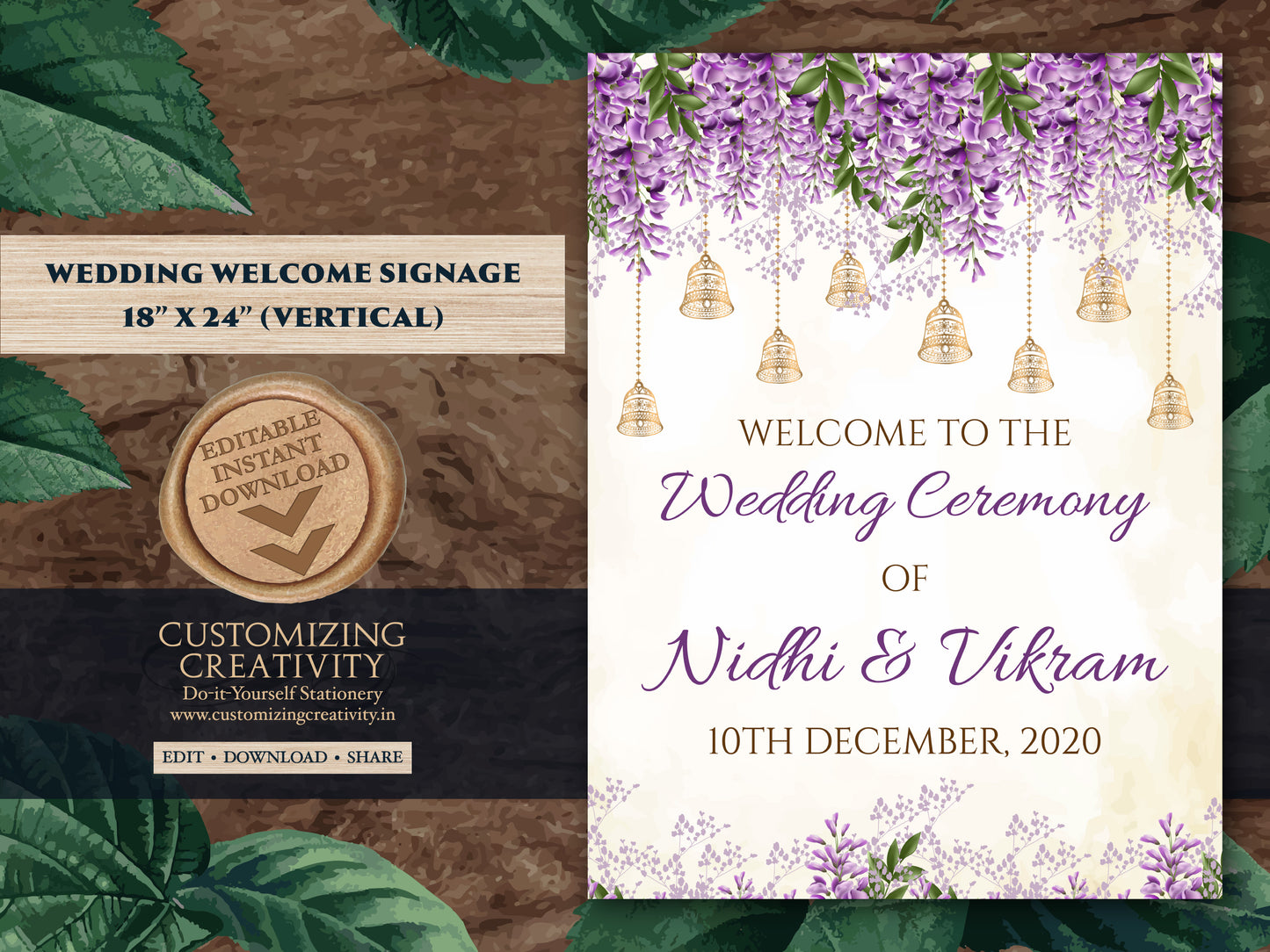 Punjabi Wedding signs Shaadi, Indian Welcome Wedding signs & Indian ceremony signs Punjabi, Indian Welcome Board as Pheras Ceremony Signages