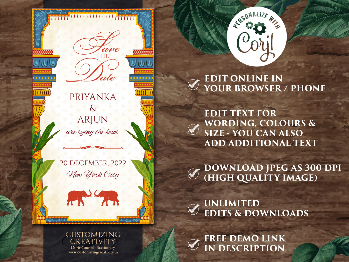 South Indian Wedding Save the date as Digital Save the date Tamil Wedding, Kalyanam Save the dates Hindu & South Indian Save the Date Telugu
