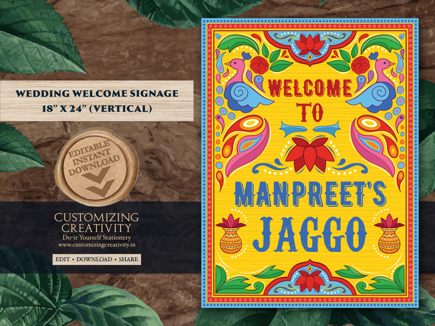 Jaggo Welcome Signs as Punjabi Art sign decor, Jaggo signs Truck Art Indian as Bollywood Poster sign, Jago sign Welcome as Sikh Welcome sign
