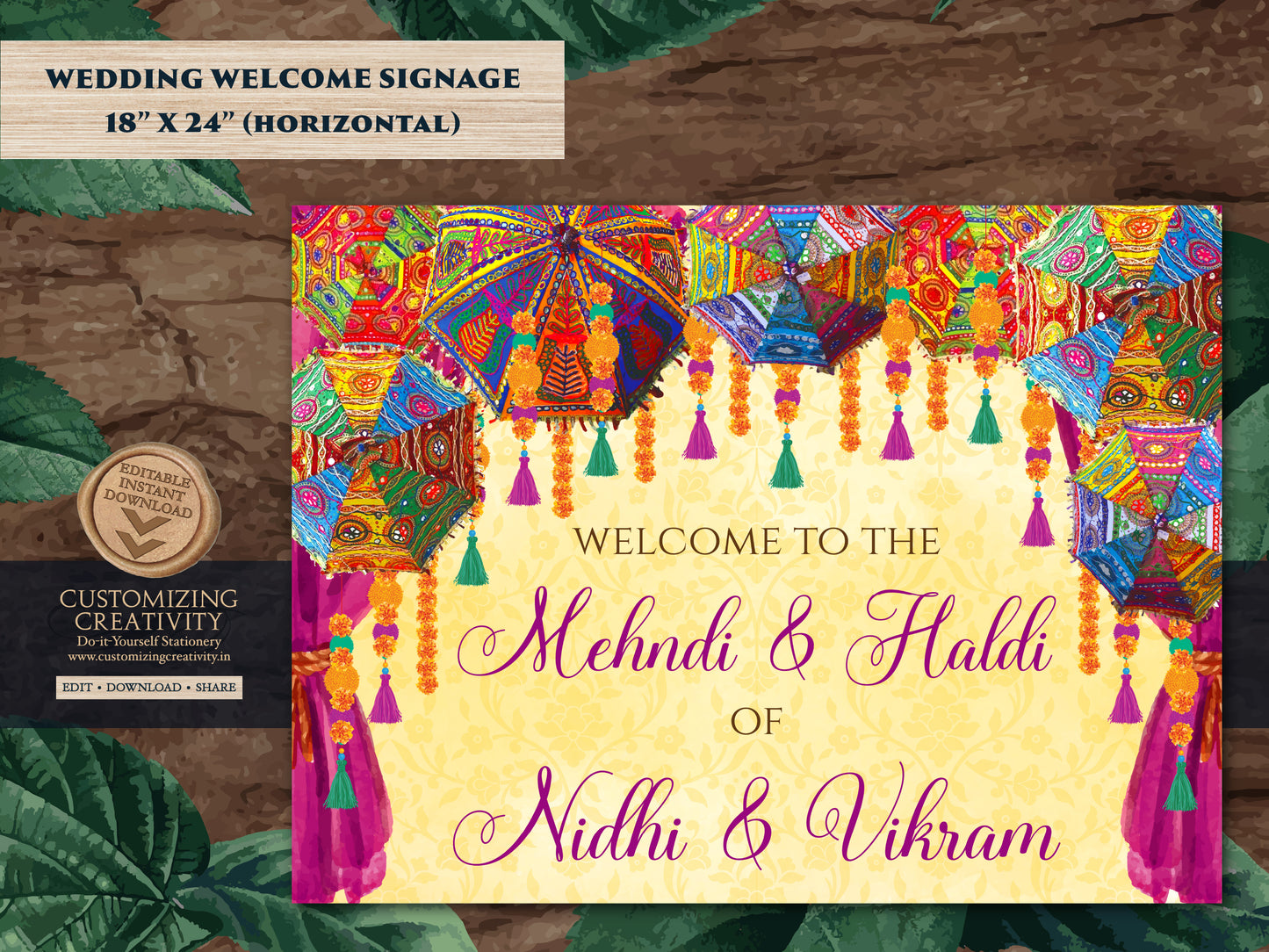 Mehndi Welcome signs & Mendhi decor sign Umbrella, Mehndi Signs as Mehndi poster, Mendhi Umbrella Desi decor as Mehendi signs, Mendhi signs