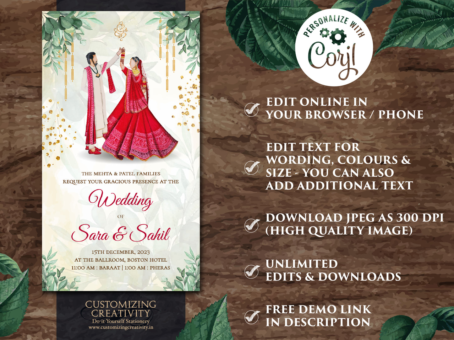 Hindu invitations as Hindu wedding invites, Indian Wedding cards & Indian invitations, Indian Wedding invites as Digital Hindu Wedding cards