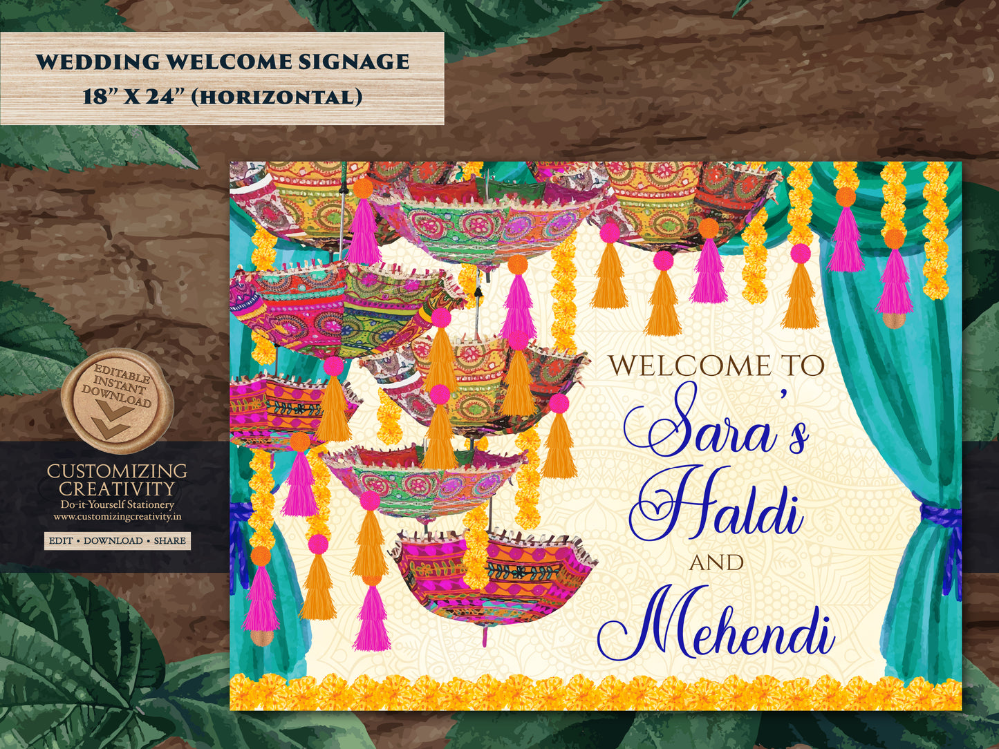 Mendhi signs, Mehndi Welcome signs & Mendhi decor sign Umbrella, Mehndi Signs as Mehndi poster, Mendhi Umbrella Desi decor as Mehendi signs
