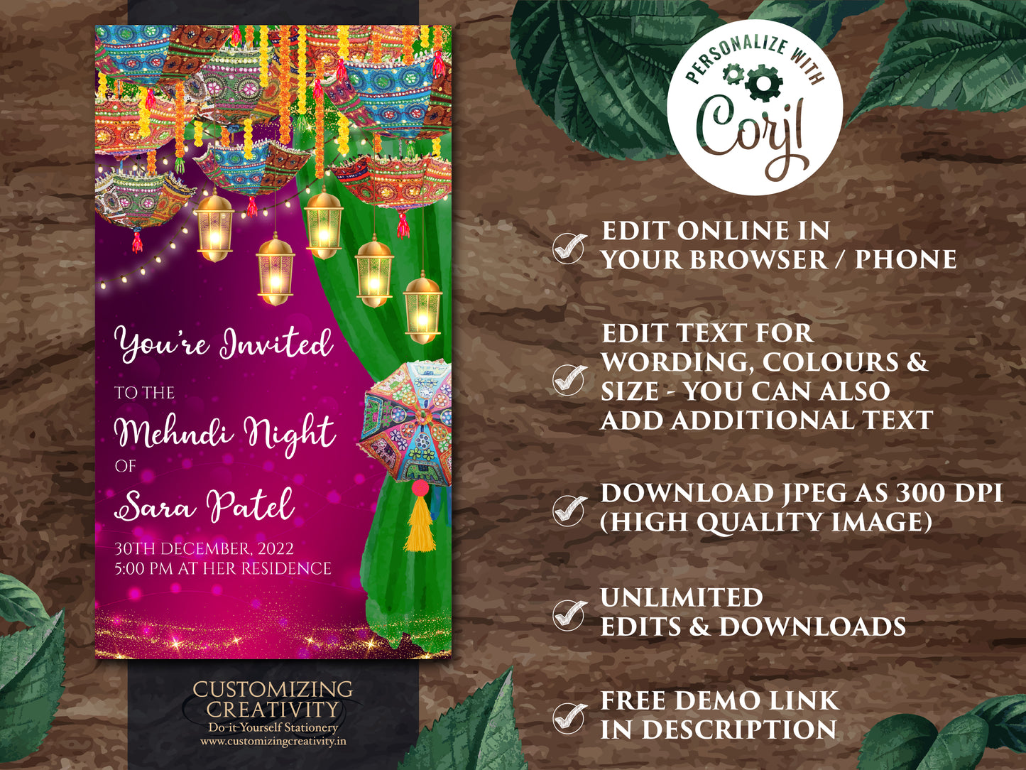 Dholki invites as Dholki invitation, Digital Mehndi invite as Mehndi invitation digital, Mehndi cards, Mehendi Invite as Mendhi Night invite