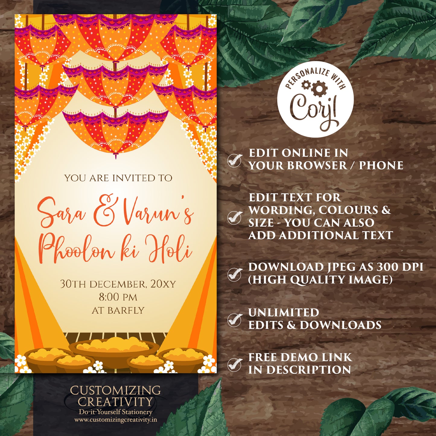 Haldi invitations Digital Haldi invites, Pithi invitations & Mehndi invitations, Digital Pithi invites as Dholki invitations Mehndi invite