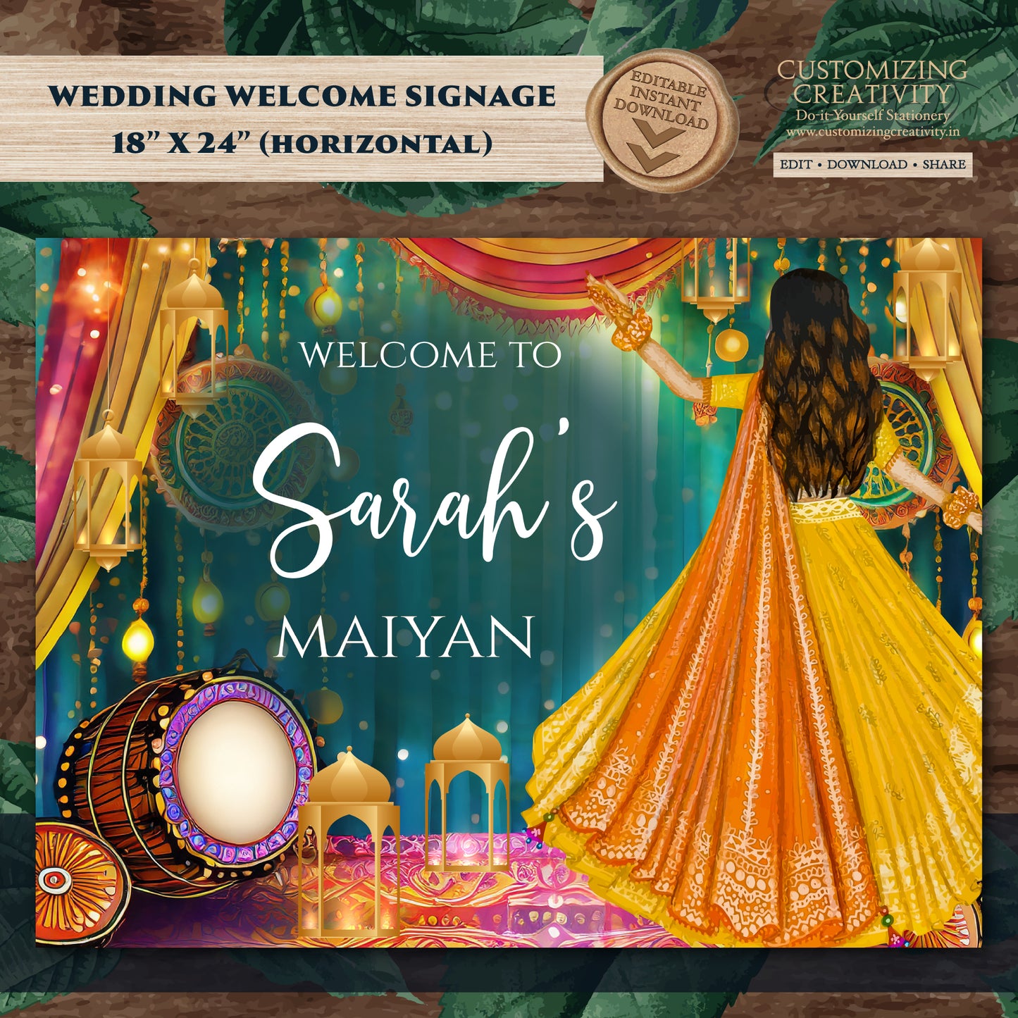 Haldi signs Maiyan Welcome signs, Welcome Signs Maiyaan as Maiyan Signs, Haldi Welcome sign as Maiyaan Signs & Maiyaan Welcome signs Haldi