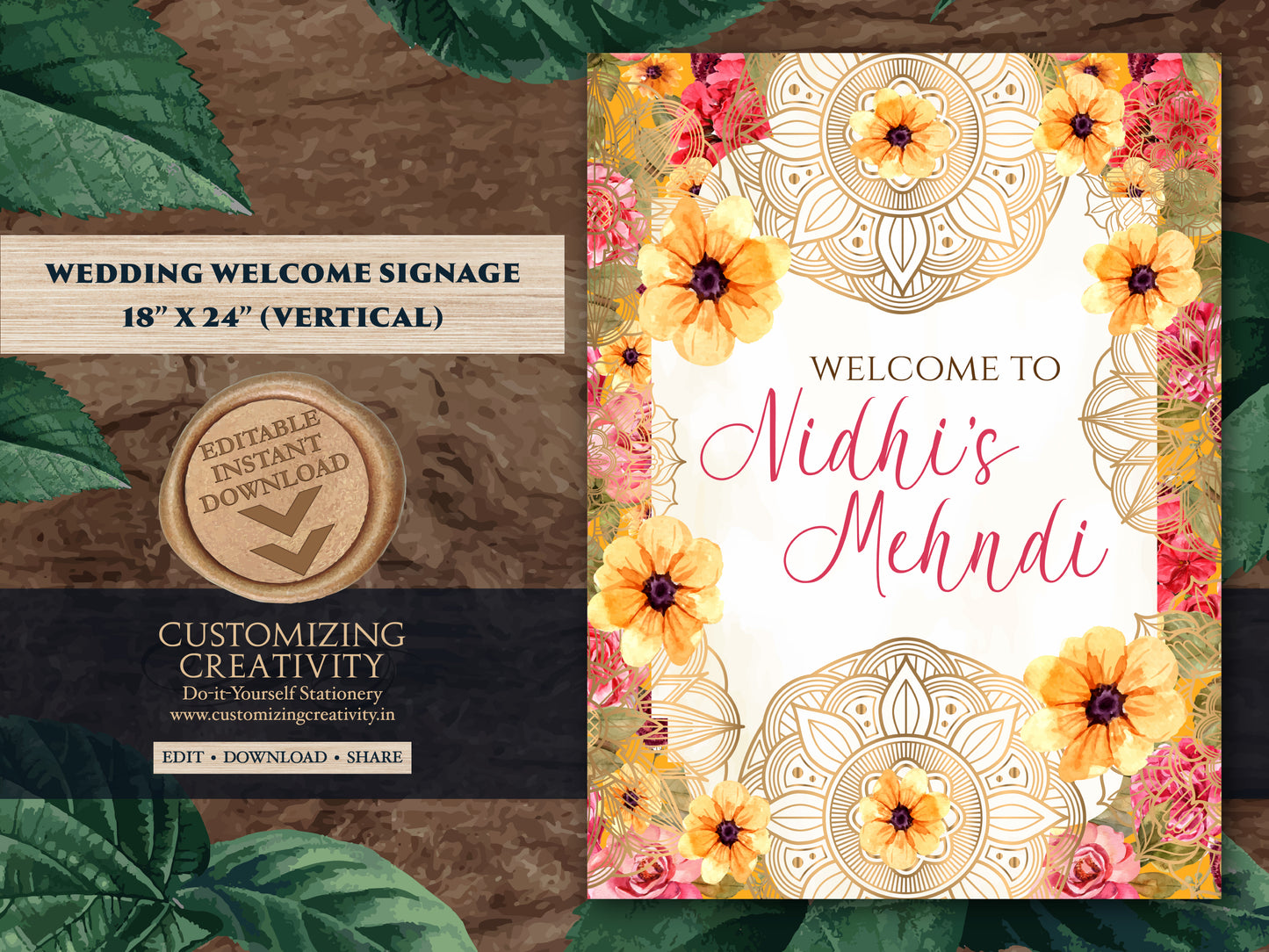 Mehendi decor sign as Mehendi signs, Mendhi Welcome signs, Mehndi Welcome signs & Mendhi decor sign, Mehndi Decor Signs as Mehndi poster