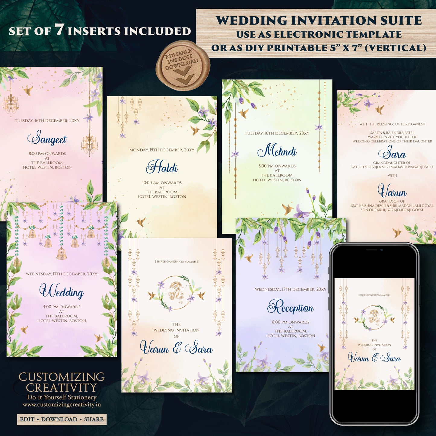 Gujarati Kankotri invites & Indian wedding invitations, Indian wedding cards as Hindu Wedding card, Hindu wedding invitation Indian wedding