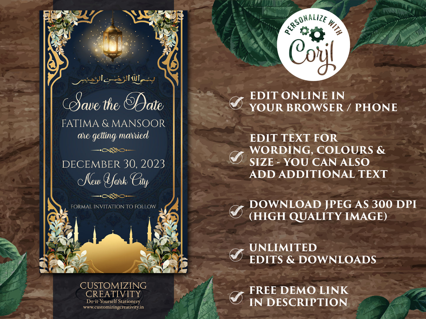 Nikkah Save the dates as Muslim Save the Date digital, Nikah Save the date Muslim as Digital Nikah invites, Islamic Save the date Pakistani