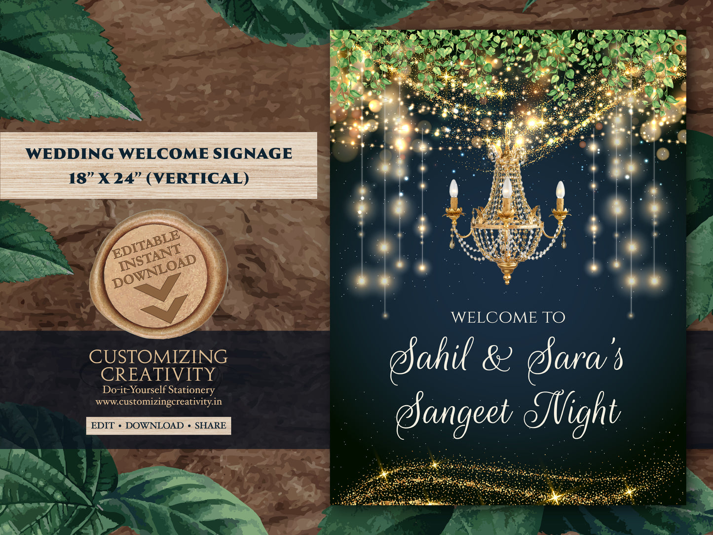 Sangeet Welcome Sign & Sangeet Decor, Sangeet Sign as Indian Wedding Poster Sangeet Night Sign, Sangeet Welcome board as Indian Wedding Sign
