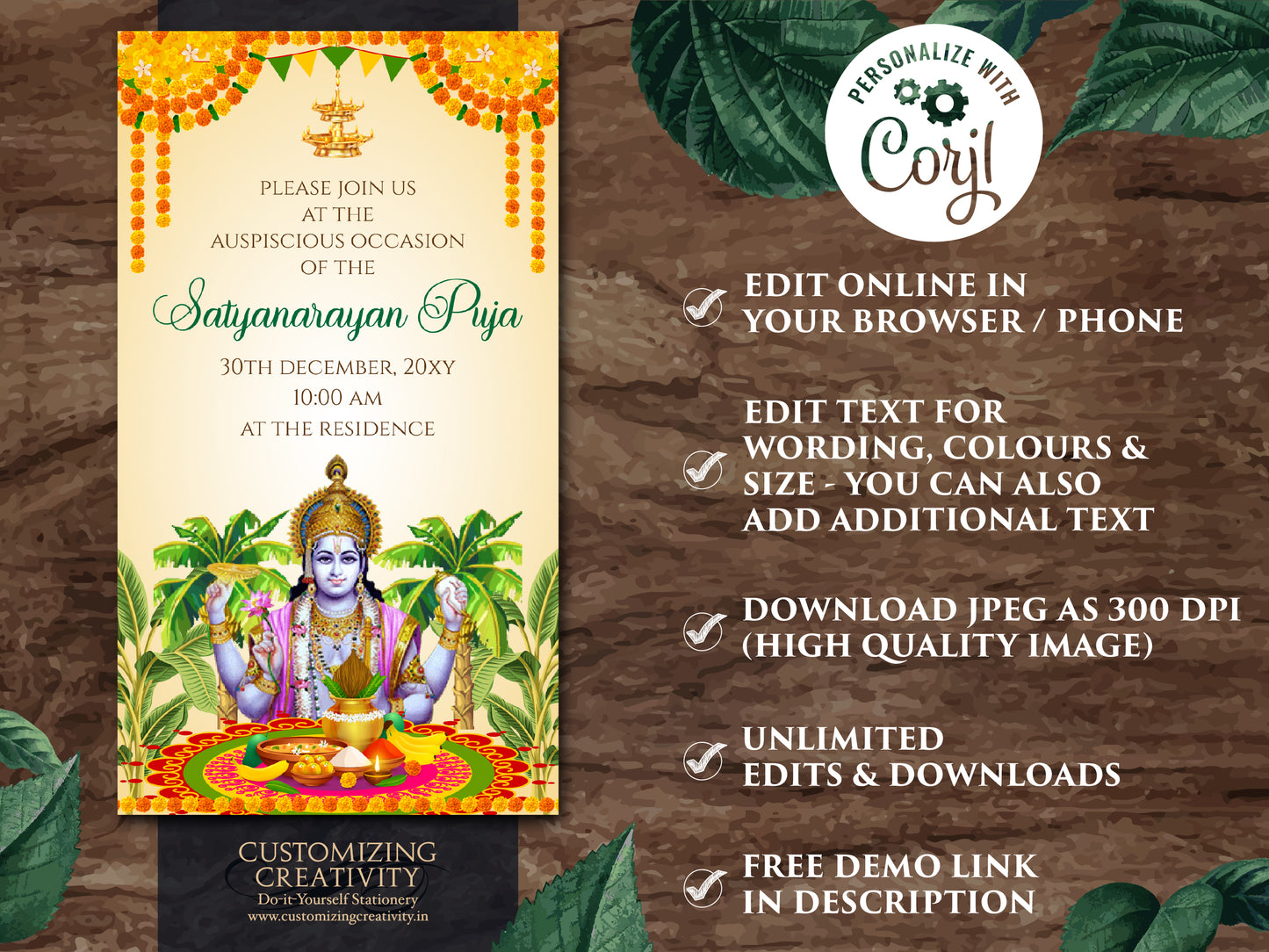 Satya Narayan katha invitation Satyanarayan pooja invitation Indian, Satyanarayan invitation Indian puja invite, & Satyanarayan katha invite